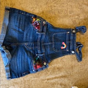 Girls size 7/8 short overalls